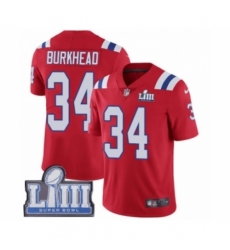 Men's Nike New England Patriots #34 Rex Burkhead Red Alternate Vapor Untouchable Limited Player Super Bowl LIII Bound NFL Jersey