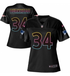 Women's Nike New England Patriots #34 Rex Burkhead Game Black Fashion NFL Jersey