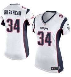 Women's Nike New England Patriots #34 Rex Burkhead Game White NFL Jersey
