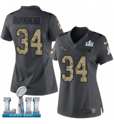 Women's Nike New England Patriots #34 Rex Burkhead Limited Black 2016 Salute to Service Super Bowl LII NFL Jersey