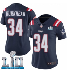 Women's Nike New England Patriots #34 Rex Burkhead Limited Navy Blue Rush Vapor Untouchable Super Bowl LII NFL Jersey