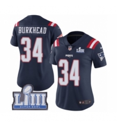 Women's Nike New England Patriots #34 Rex Burkhead Limited Navy Blue Rush Vapor Untouchable Super Bowl LIII Bound NFL Jersey