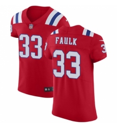 Men's Nike New England Patriots #33 Kevin Faulk Red Alternate Vapor Untouchable Elite Player NFL Jersey