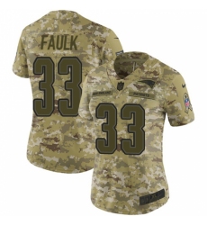 Women's Nike New England Patriots #33 Kevin Faulk Limited Camo 2018 Salute to Service NFL Jersey