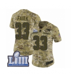 Women's Nike New England Patriots #33 Kevin Faulk Limited Camo 2018 Salute to Service Super Bowl LIII Bound NFL Jersey