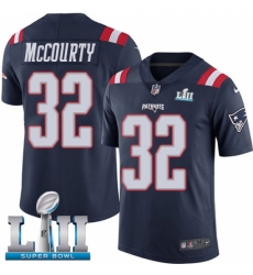 Men's Nike New England Patriots #32 Devin McCourty Limited Navy Blue Rush Vapor Untouchable Super Bowl LII NFL Jersey