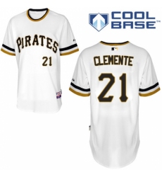 Men's Majestic Pittsburgh Pirates #21 Roberto Clemente Replica White Alternate 2 Cool Base MLB Jersey