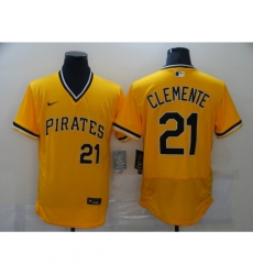 Men's Nike Pittsburgh Pirates #21 Roberto Clemente Gold MLB Jersey