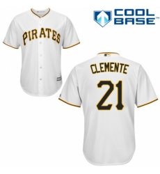 Women's Majestic Pittsburgh Pirates #21 Roberto Clemente Authentic White Home Cool Base MLB Jersey