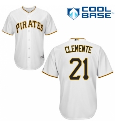 Women's Majestic Pittsburgh Pirates #21 Roberto Clemente Replica White Home Cool Base MLB Jersey