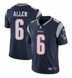 Men's Nike New England Patriots #6 Ryan Allen Navy Blue Team Color Vapor Untouchable Limited Player NFL Jersey