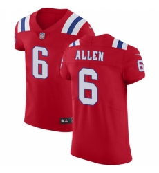 Men's Nike New England Patriots #6 Ryan Allen Red Alternate Vapor Untouchable Elite Player NFL Jersey