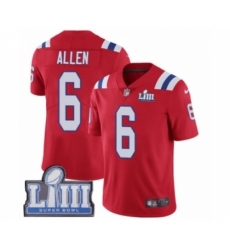 Men's Nike New England Patriots #6 Ryan Allen Red Alternate Vapor Untouchable Limited Player Super Bowl LIII Bound NFL Jersey