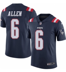Youth Nike New England Patriots #6 Ryan Allen Limited Navy Blue Rush Vapor Untouchable NFL Jersey