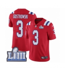 Men's Nike New England Patriots #3 Stephen Gostkowski Red Alternate Vapor Untouchable Limited Player Super Bowl LIII Bound NFL Jersey