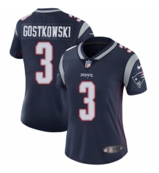 Women's Nike New England Patriots #3 Stephen Gostkowski Navy Blue Team Color Vapor Untouchable Limited Player NFL Jersey