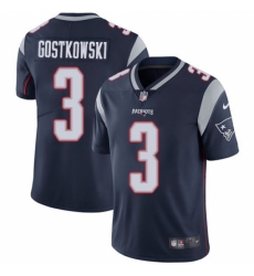 Youth Nike New England Patriots #3 Stephen Gostkowski Navy Blue Team Color Vapor Untouchable Limited Player NFL Jersey