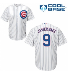 Men's Majestic Chicago Cubs #9 Javier Baez Replica White Home Cool Base MLB Jersey