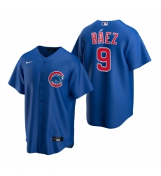 Men's Nike Chicago Cubs #9 Javier Baez Royal Alternate Stitched Baseball Jersey
