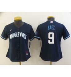 Women's Nike Chicago Cubs #9 Javier Baez Navy City Royal Alternate Stitched Baseball Jersey
