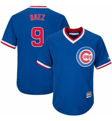 Youth Majestic Chicago Cubs #9 Javier Baez Authentic Royal Blue Cooperstown Cool Base MLB Jersey