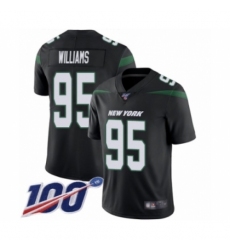 Men's New York Jets #95 Quinnen Williams Black Alternate Vapor Untouchable Limited Player 100th Season Football Jersey
