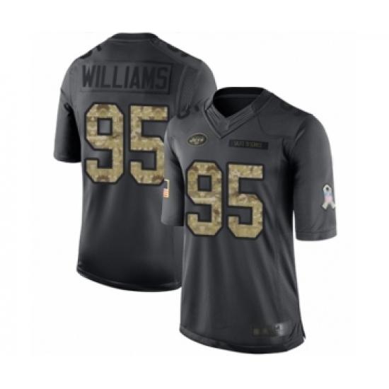 Men's New York Jets #95 Quinnen Williams Limited Black 2016 Salute to Service Football Jersey Men's New York Jets #95 Quinnen Williams Limited Black 2016 Salute to Service Football Jersey