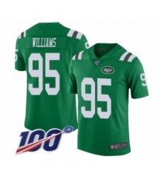 Men's New York Jets #95 Quinnen Williams Limited Green Rush Vapor Untouchable 100th Season Football Jersey Men's New York Jets #95 Quinnen Williams Limited Green Rush Vapor Untouchable 100th Season Football Jersey