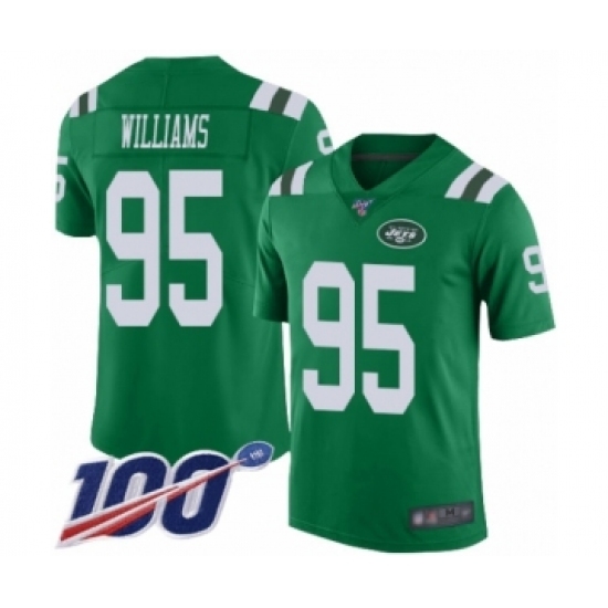 Men's New York Jets #95 Quinnen Williams Limited Green Rush Vapor Untouchable 100th Season Football Jersey Men's New York Jets #95 Quinnen Williams Limited Green Rush Vapor Untouchable 100th Season Football Jersey
