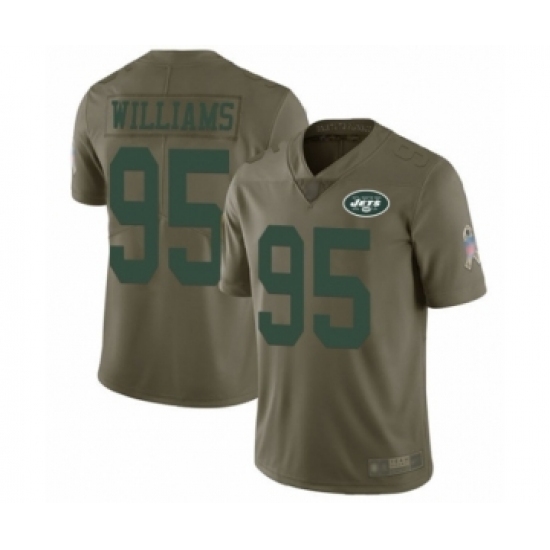 Men's New York Jets #95 Quinnen Williams Limited Olive 2017 Salute to Service Football Jersey Men's New York Jets #95 Quinnen Williams Limited Olive 2017 Salute to Service Football Jersey