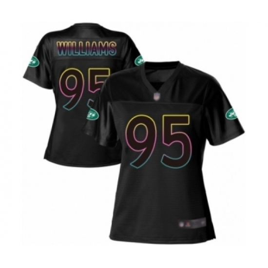 Women's New York Jets #95 Quinnen Williams Game Black Fashion Football Jersey Women's New York Jets #95 Quinnen Williams Game Black Fashion Football Jersey