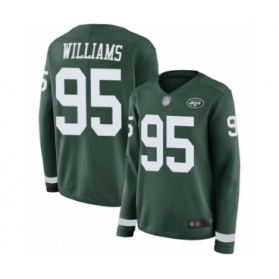 Women's New York Jets #95 Quinnen Williams Limited Green Therma Long Sleeve Football Jersey Women's New York Jets #95 Quinnen Williams Limited Green Therma Long Sleeve Football Jersey