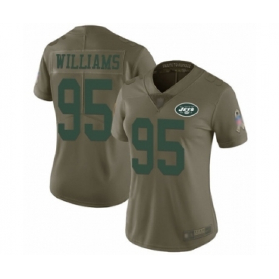 Women's New York Jets #95 Quinnen Williams Limited Olive 2017 Salute to Service Football Jersey Women's New York Jets #95 Quinnen Williams Limited Olive 2017 Salute to Service Football Jersey