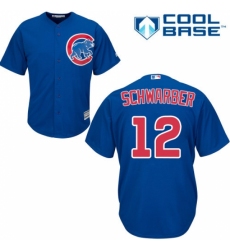 Men's Majestic Chicago Cubs #12 Kyle Schwarber Replica Royal Blue Alternate Cool Base MLB Jersey