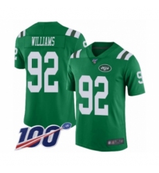 Men's New York Jets #92 Leonard Williams Limited Green Rush Vapor Untouchable 100th Season Football Jersey