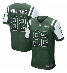 Men's Nike New York Jets #92 Leonard Williams Elite Green Home Drift Fashion NFL Jersey