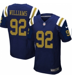 Men's Nike New York Jets #92 Leonard Williams Elite Navy Blue Alternate NFL Jersey