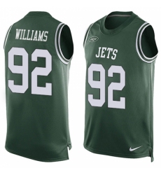 Men's Nike New York Jets #92 Leonard Williams Limited Green Player Name & Number Tank Top NFL Jersey
