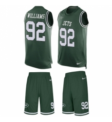 Men's Nike New York Jets #92 Leonard Williams Limited Green Tank Top Suit NFL Jersey