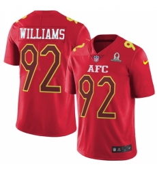 Men's Nike New York Jets #92 Leonard Williams Limited Red 2017 Pro Bowl NFL Jersey