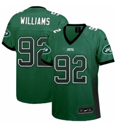 Women's Nike New York Jets #92 Leonard Williams Elite Green Drift Fashion NFL Jersey