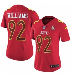 Women's Nike New York Jets #92 Leonard Williams Limited Red 2017 Pro Bowl NFL Jersey