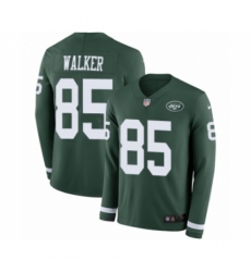 Men's Nike New York Jets #85 Wesley Walker Limited Green Therma Long Sleeve NFL Jersey