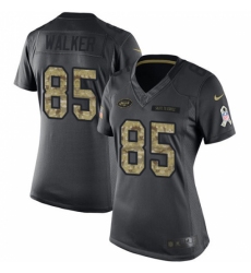 Women's Nike New York Jets #85 Wesley Walker Limited Black 2016 Salute to Service NFL Jersey