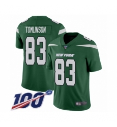 Men's New York Jets #83 Eric Tomlinson Green Team Color Vapor Untouchable Limited Player 100th Season Football Jersey