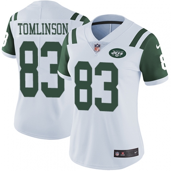 Women's Nike New York Jets #83 Eric Tomlinson White Vapor Untouchable Elite Player NFL Jersey Women's Nike New York Jets #83 Eric Tomlinson White Vapor Untouchable Elite Player NFL Jersey