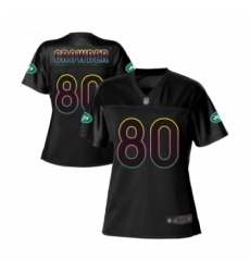 Women's New York Jets #80 Jamison Crowder Game Black Fashion Football Jersey