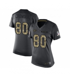 Women's New York Jets #80 Jamison Crowder Limited Black 2016 Salute to Service Football Jersey