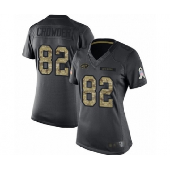 Women's New York Jets #82 Jamison Crowder Limited Black 2016 Salute to Service Football Jersey Women's New York Jets #82 Jamison Crowder Limited Black 2016 Salute to Service Football Jersey