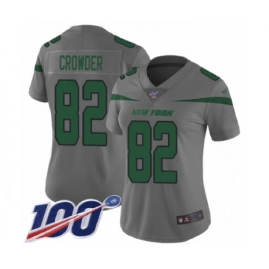 Women's New York Jets #82 Jamison Crowder Limited Gray Inverted Legend 100th Season Football Jersey Women's New York Jets #82 Jamison Crowder Limited Gray Inverted Legend 100th Season Football Jersey